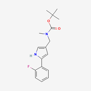 molecular formula C17H21FN2O2 B8021744 tert-Butyl ((5-(2-fluorophenyl)-1H-pyrrol-3-yl)methyl)(methyl)carbamate 