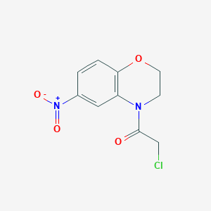 molecular formula C10H9ClN2O4 B8021747 2-Chloro-1-(6-nitro-2H-benzo[B][1,4]oxazin-4(3H)-YL)ethanone 