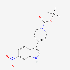 molecular formula C18H21N3O4 B8021752 Tert-butyl 4-(6-nitro-1H-indol-3-YL)-5,6-dihydropyridine-1(2H)-carboxylate 