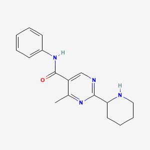 molecular formula C17H20N4O B8021806 4-Methyl-N-phenyl-2-(piperidin-2-YL)pyrimidine-5-carboxamide 