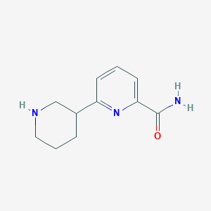 molecular formula C11H15N3O B8021810 6-(Piperidin-3-yl)pyridine-2-carboxamide 