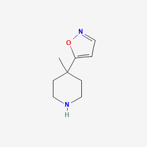 molecular formula C9H14N2O B8021844 4-Methyl-4-(1,2-oxazol-5-yl)piperidine 