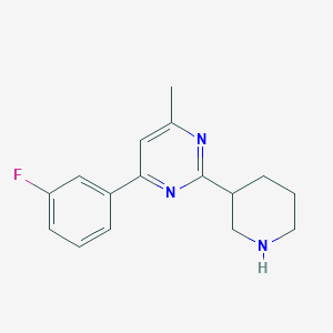 molecular formula C16H18FN3 B8021864 4-(3-Fluorophenyl)-6-methyl-2-(piperidin-3-yl)pyrimidine 