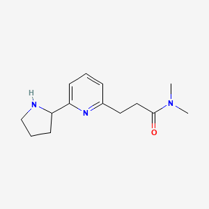 molecular formula C14H21N3O B8021890 N,N-dimethyl-3-(6-(pyrrolidin-2-yl)pyridin-2-yl)propanamide 