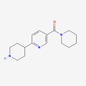 molecular formula C16H23N3O B8021894 2-(Piperidin-4-yl)-5-(piperidine-1-carbonyl)pyridine 