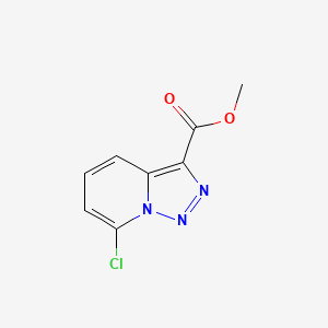 molecular formula C8H6ClN3O2 B8021967 7-Chloro-[1,2,3]triazolo[1,5-a]pyridine-3-carboxylic acid methyl ester 