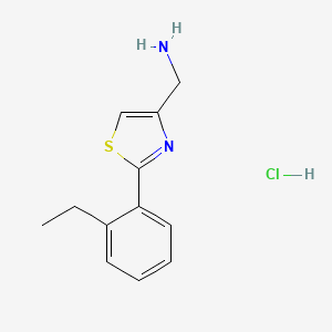 molecular formula C12H15ClN2S B8021979 C-[2-(2-Ethyl-phenyl)-thiazol-4-yl]-methylamine hydrochloride 