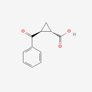 molecular formula C11H10O3 B8022016 (1S,2S)-2-benzoylcyclopropane-1-carboxylic acid 