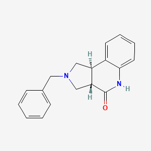 molecular formula C18H18N2O B8022024 Trans-2-benzyl-1,2,3,3a,5,9b-hexahydro-pyrrolo[3,4-c]quinolin-4-one 