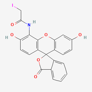 molecular formula C22H14INO6 B8022190 N-(3',6'-dihydroxy-3-oxospiro[2-benzofuran-1,9'-xanthene]-4'-yl)-2-iodoacetamide 