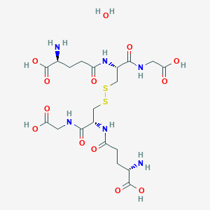 molecular formula C20H34N6O13S2 B8022306 H-gGlu-Cys(1)-Gly-OH.H-gGlu-Cys(1)-Gly-OH.H2O 