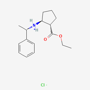 [(1S,2S)-2-ethoxycarbonylcyclopentyl]-[(1S)-1-phenylethyl]azanium;chloride