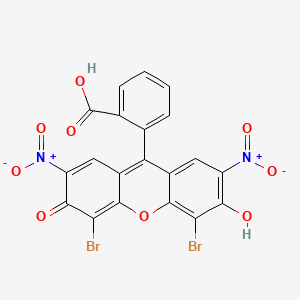 molecular formula C20H8Br2N2O9 B8022337 2-(4,5-Dibromo-2,7-dinitro-3-oxo-6-hydroxy-3H-xanthen-9-yl)benzoic acid 