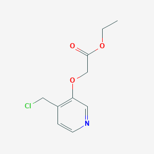 molecular formula C10H12ClNO3 B8022344 Ethyl 2-((4-(chloromethyl)pyridin-3-yl)oxy)acetate 