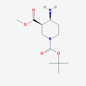 molecular formula C12H22N2O4 B8022402 Methyl cis-1-Boc-4-aminopiperidine-3-carboxylate 