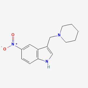 molecular formula C14H17N3O2 B8022434 3-(1-PIPERIDINYLMETHYL)-5-NITRO-1H-INDOLE CAS No. 3414-69-5