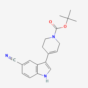 molecular formula C19H21N3O2 B8022437 4-(5-Cyano-1h-indol-3-yl)-3,6-dihydro-2h-pyridine-1-carboxylic acid tert-butyl ester 