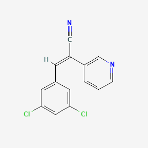 molecular formula C14H8Cl2N2 B8022508 (E)-3-(3,5-dichlorophenyl)-2-pyridin-3-ylprop-2-enenitrile CAS No. 138989-56-7