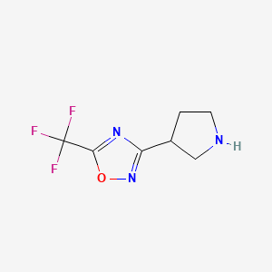 molecular formula C7H8F3N3O B8022555 3-Pyrrolidin-3-yl-5-trifluoromethyl-[1,2,4]oxadiazole 