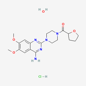 molecular formula C19H28ClN5O5 B8022603 [4-(4-Amino-6,7-dimethoxyquinazolin-2-yl)piperazin-1-yl]-(oxolan-2-yl)methanone;hydrate;hydrochloride 