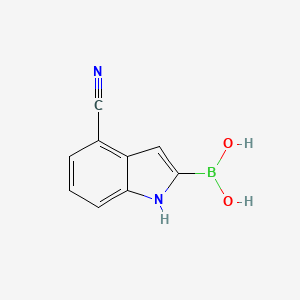 molecular formula C9H7BN2O2 B8022616 4-Cyano-1H-indole-2-boronic acid 