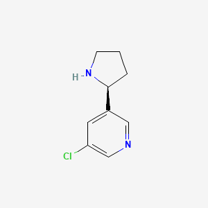 molecular formula C9H11ClN2 B8022641 (S)-3-Chloro-5-pyrrolidin-2-yl-pyridine 