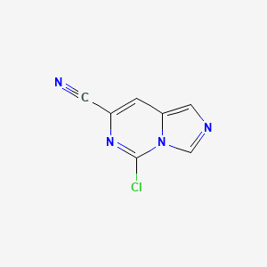 molecular formula C7H3ClN4 B8022681 5-Chloroimidazo[1,5-c]pyrimidine-7-carbonitrile 
