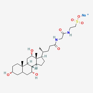 molecular formula C28H47N2NaO8S B8022787 sodium;2-[[2-[[(4R)-4-[(3R,7R,8R,9S,10S,12S,13R,14S,17R)-3,7,12-trihydroxy-10,13-dimethyl-2,3,4,5,6,7,8,9,11,12,14,15,16,17-tetradecahydro-1H-cyclopenta[a]phenanthren-17-yl]pentanoyl]amino]acetyl]amino]ethanesulfonate 