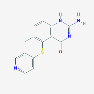 molecular formula C14H12N4OS B8022939 2-amino-6-methyl-5-pyridin-4-ylsulfanyl-1H-quinazolin-4-one 