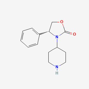 molecular formula C14H18N2O2 B8023179 (R)-4-phenyl-3-piperidin-4-yl-oxazolidin-2-one 