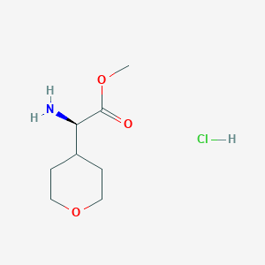 molecular formula C8H16ClNO3 B8023185 (R)-Amino-(tetrahydro-pyran-4-yl)-acetic acid methyl ester hydrochloride 