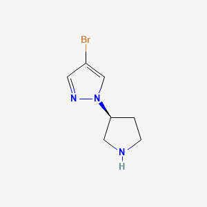 molecular formula C7H10BrN3 B8023228 (S)-4-Bromo-1-pyrrolidin-3-yl-1H-pyrazole CAS No. 1428331-37-6