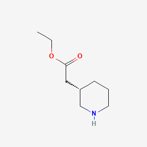 molecular formula C9H17NO2 B8023253 (S)-Piperidin-3-YL-acetic acid ethyl ester 