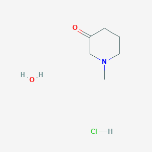 molecular formula C6H14ClNO2 B8023295 1-Methyl-piperidin-3-one hydrochloride monohydrate 
