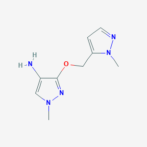 molecular formula C9H13N5O B8023302 1-methyl-3-[(1-methyl-1H-pyrazol-5-yl)methoxy]-1H-pyrazol-4-amine CAS No. 1356543-26-4