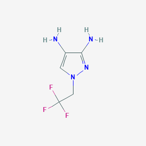 molecular formula C5H7F3N4 B8023312 1-(2,2,2-trifluoroethyl)-1H-pyrazole-3,4-diamine 