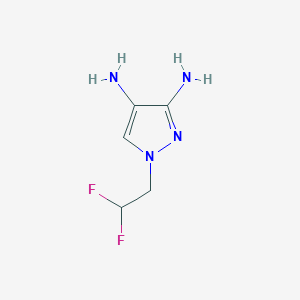 molecular formula C5H8F2N4 B8023316 1-(2,2-difluoroethyl)-1H-pyrazole-3,4-diamine 