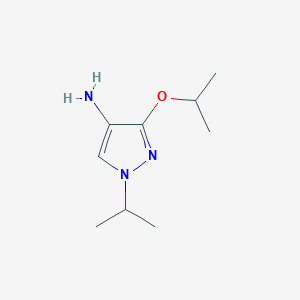 molecular formula C9H17N3O B8023326 3-Isopropoxy-1-isopropyl-1H-pyrazol-4-amine 