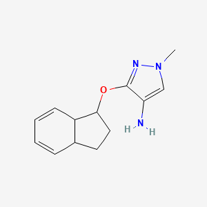 molecular formula C13H17N3O B8023327 3-(2,3,3a,7a-tetrahydro-1H-inden-1-yloxy)-1-methyl-1H-pyrazol-4-amine 