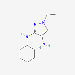 molecular formula C11H20N4 B8023336 N3-cyclohexyl-1-ethyl-1H-pyrazole-3,4-diamine 