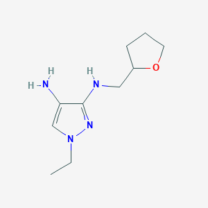 molecular formula C10H18N4O B8023343 1-ethyl-N3-[(oxolan-2-yl)methyl]-1H-pyrazole-3,4-diamine 