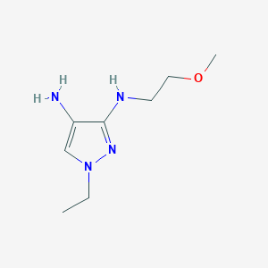 molecular formula C8H16N4O B8023348 1-ethyl-N3-(2-methoxyethyl)-1H-pyrazole-3,4-diamine 