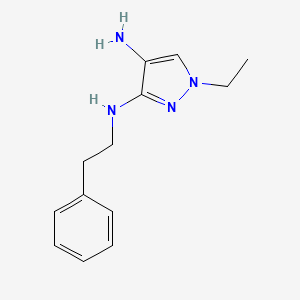 molecular formula C13H18N4 B8023351 1-ethyl-N3-(2-phenylethyl)-1H-pyrazole-3,4-diamine 
