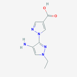 molecular formula C9H11N5O2 B8023368 4'-amino-1'-ethyl-1'H-1,3'-bipyrazole-4-carboxylic acid CAS No. 1855889-78-9