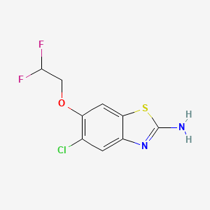 molecular formula C9H7ClF2N2OS B8023380 5-Chloro-6-(2,2-difluoroethoxy)-1,3-benzothiazol-2-amine 