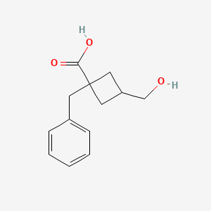 molecular formula C13H16O3 B8023398 Benzyl 3-hydroxymethyl cyclobutanecarboxylic acid 
