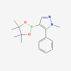 molecular formula C16H21BN2O2 B8023408 1-Methyl-5-phenyl-4-(4,4,5,5-tetramethyl-1,3,2-dioxaborolan-2-yl)-1H-pyrazole 