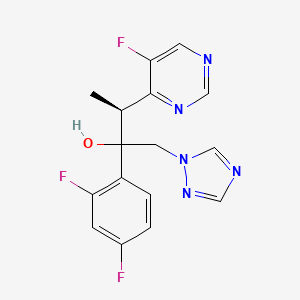 molecular formula C16H14F3N5O B8023452 (3S)-2-(2,4-二氟苯基)-3-(5-氟嘧啶-4-基)-1-(1H-1,2,4-三唑-1-基)丁烷-2-醇 