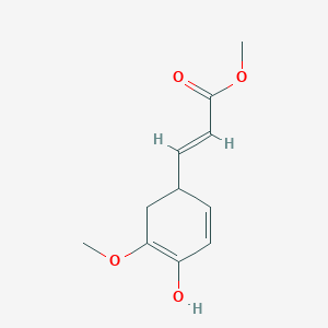 molecular formula C11H14O4 B8023473 Methyl 3-(4-hydroxy-5-methoxycyclohexa-2,4-dien-1-yl)acrylate 