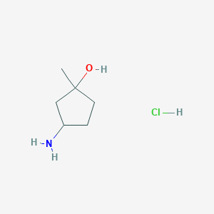 molecular formula C6H14ClNO B8023510 3-Hydroxy-3-methylcyclopentanamine hydrochloride CAS No. 2227205-07-2